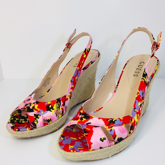 Guess Shoes - GUESS FLOWER PRINT WEDGES SIZE 8 1/2” M